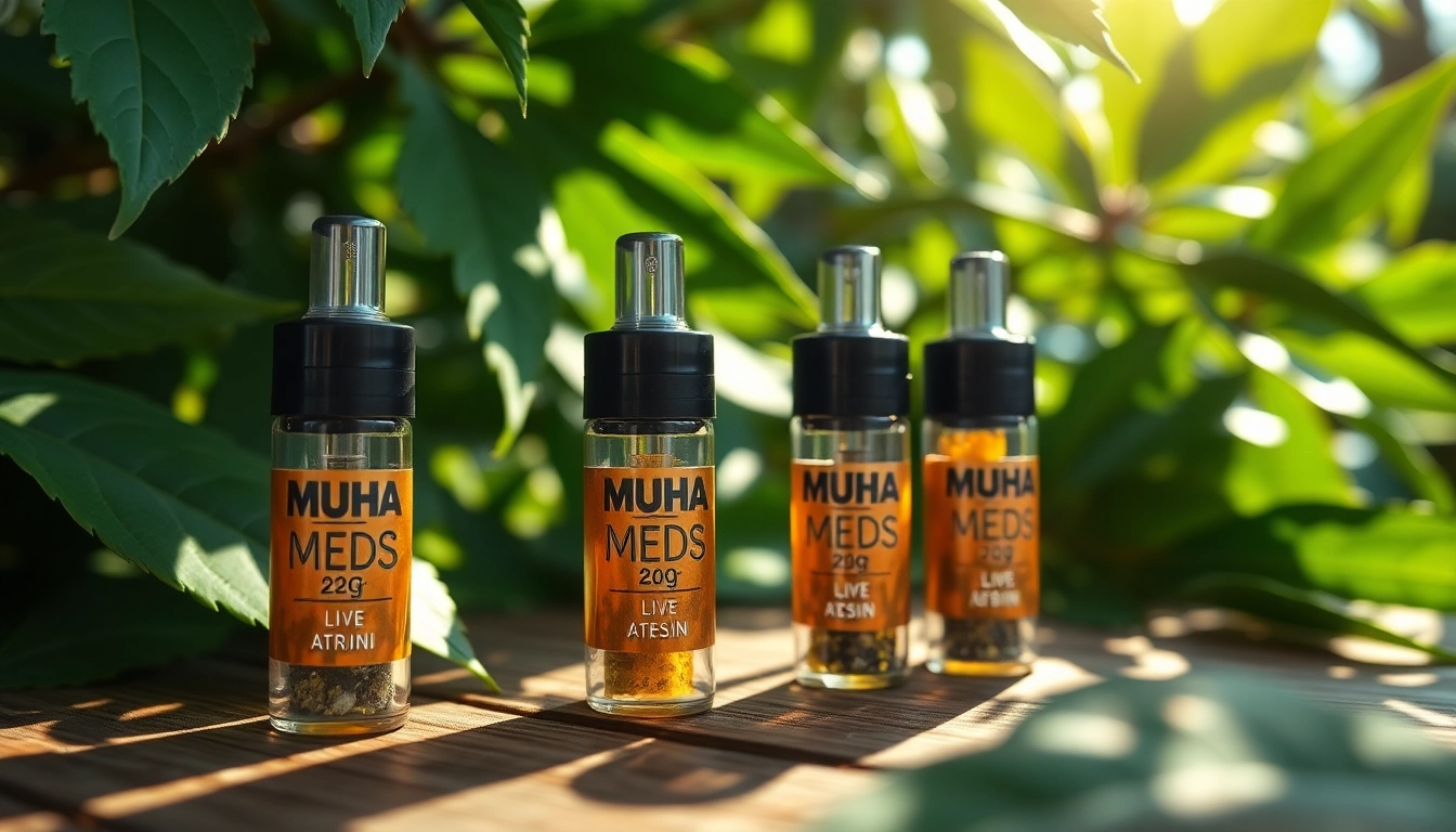 Shop Muha Meds 2g live resin cartridges for sale showcasing their premium quality and vibrant packaging for a captivating experience.