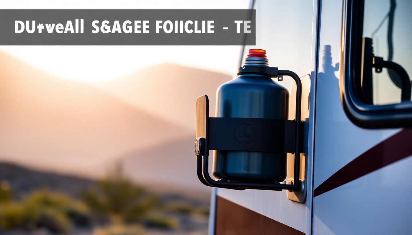 Securely mounted gas bottle holder on a camping trailer showcases durability and design for outdoor adventures.