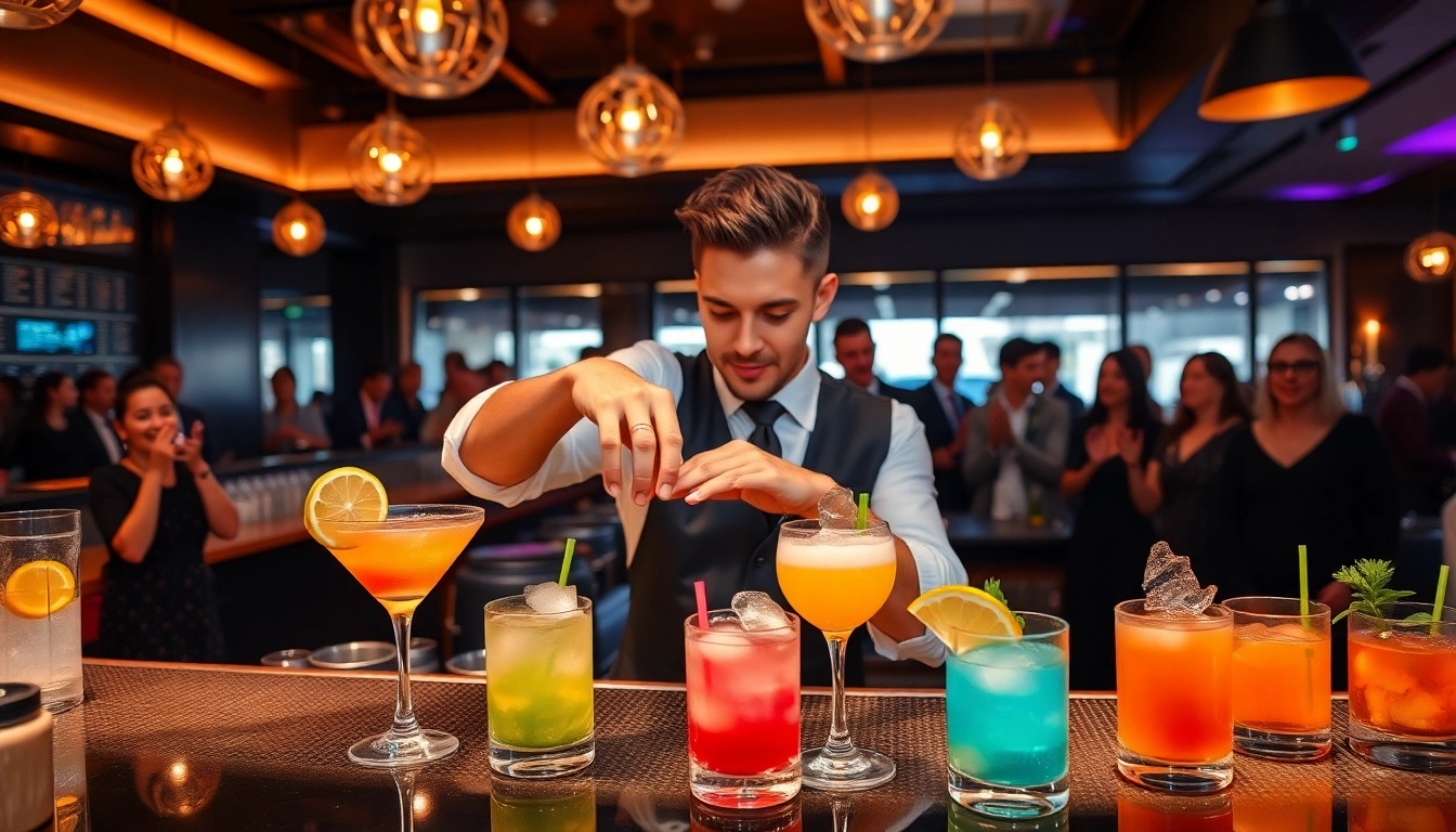 Join a captivating cocktailkurs to learn the art of mixing colorful cocktails with professional guidance.