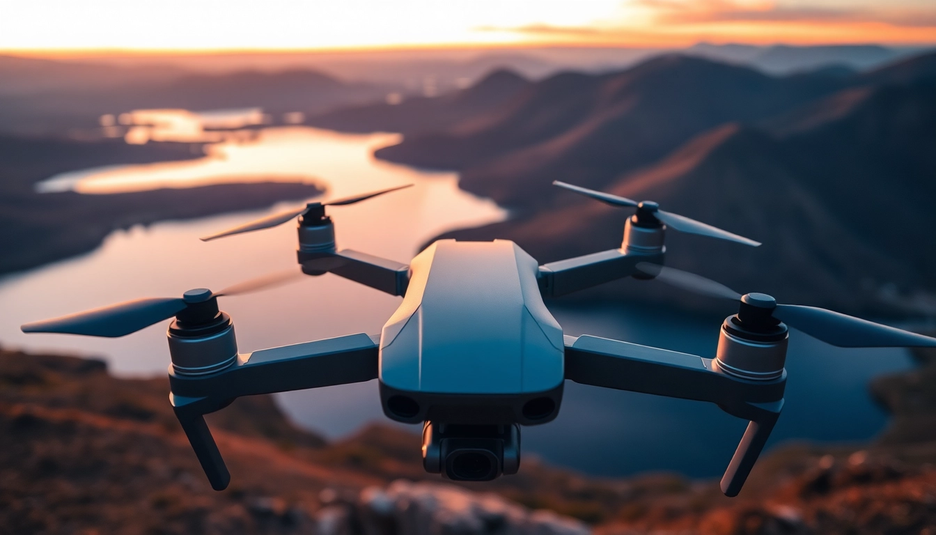 Learn essential Drone photography tips with a vibrant sunset shot showcasing aerial landscape beauty.