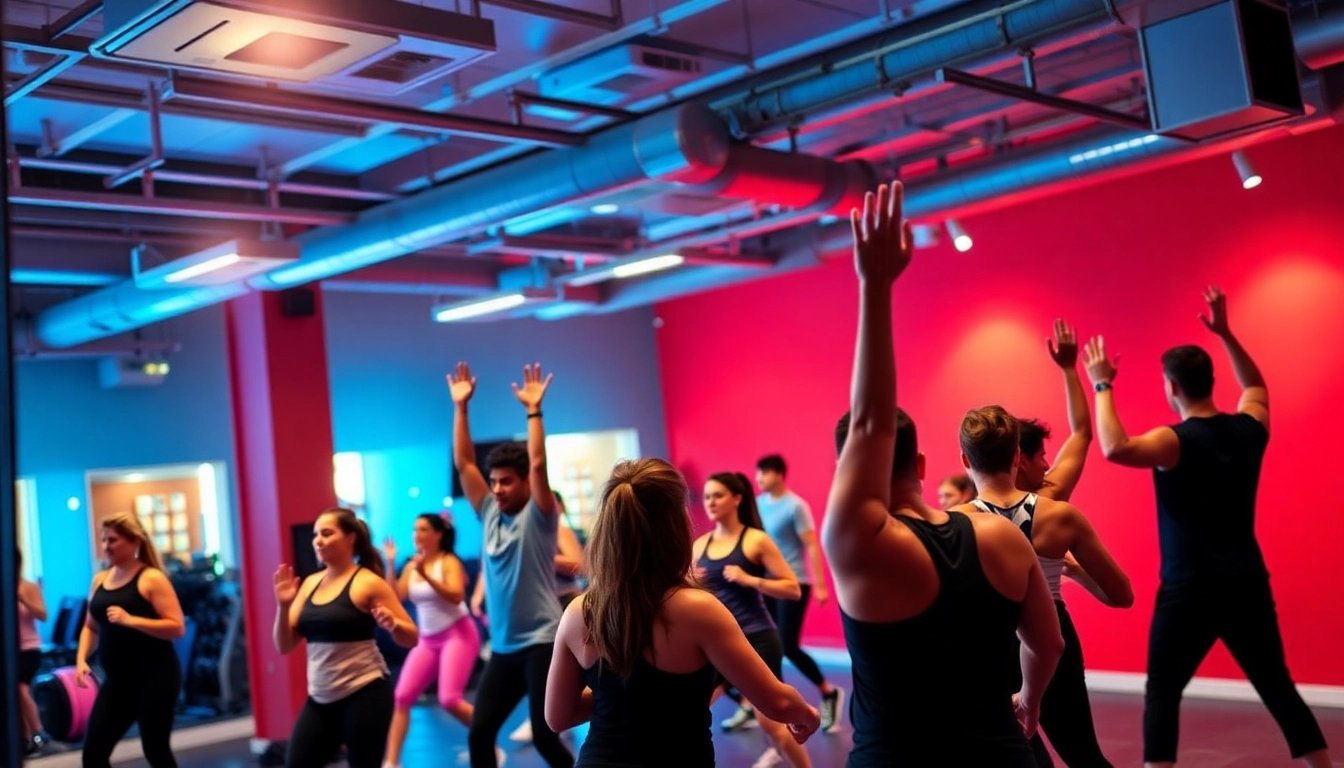 Join the Downtown Jersey City Training classes featuring diverse participants engaged in energetic workouts.