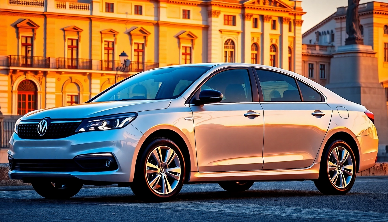 Experience a professional hire car with driver Lisbon parked near a historic landmark, showcasing luxury and convenience.