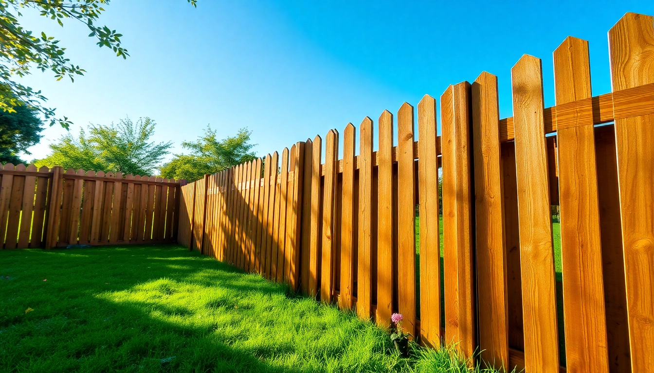 Sturdy wooden fence showcasing craftsmanship by fencing companies Manchester in a vibrant garden.