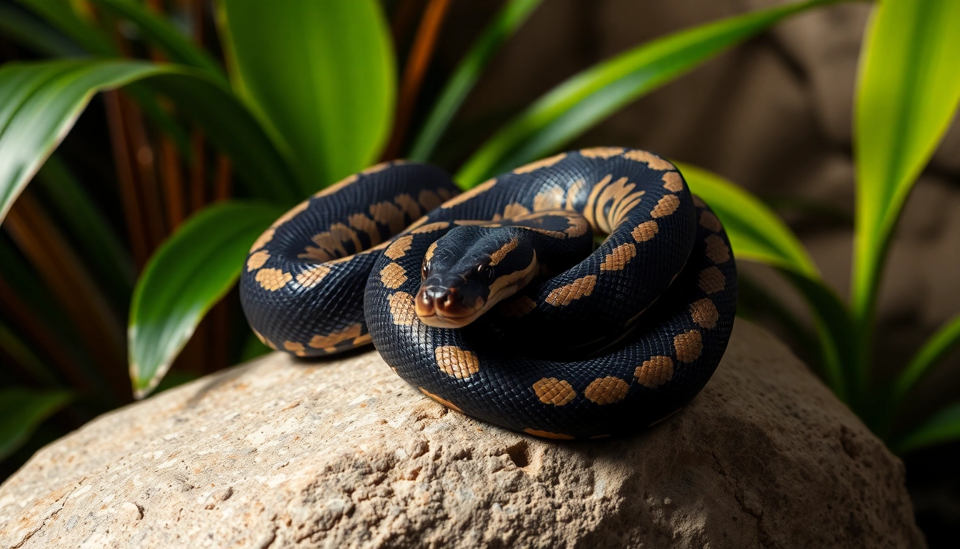 Discover vibrant black ball python for sale​ showcasing stunning patterns in a natural setting.