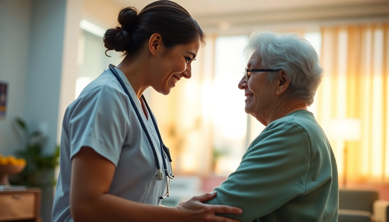 Enhancing personalgewinnung in der pflege by showcasing compassionate care between a nurse and patient.