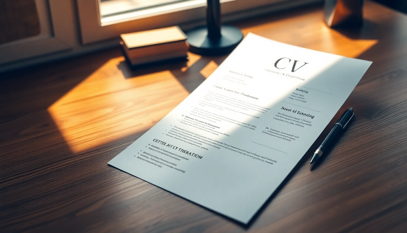 Showcasing a CV template, demonstrating how Hur skriver man CV effectively.