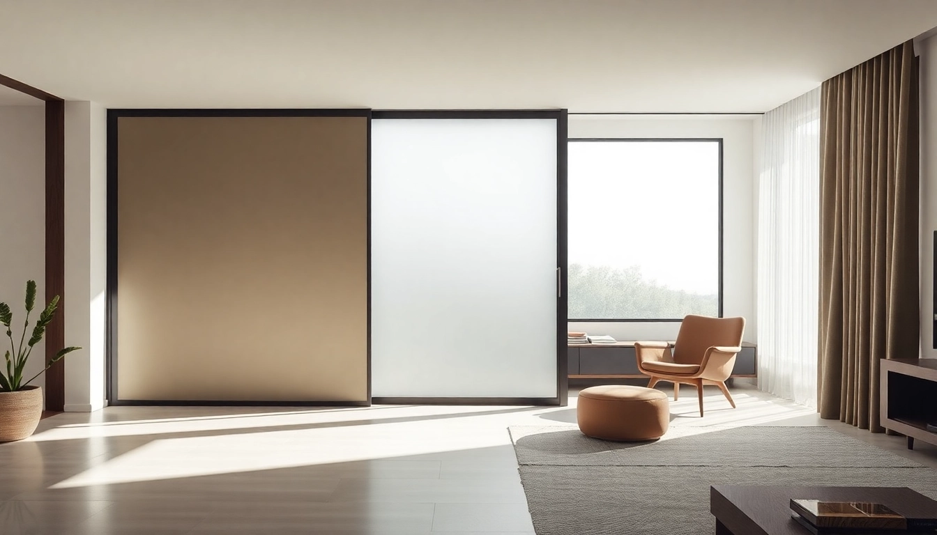 Enhance your space with a stylish sliding partition wall that divides rooms elegantly.