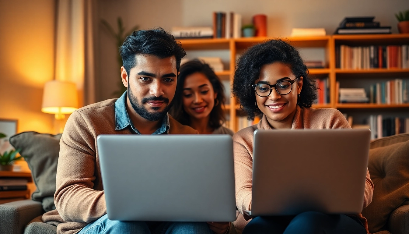 Buy distance learning masters degree with engaged adult learners in a warm home office setting.