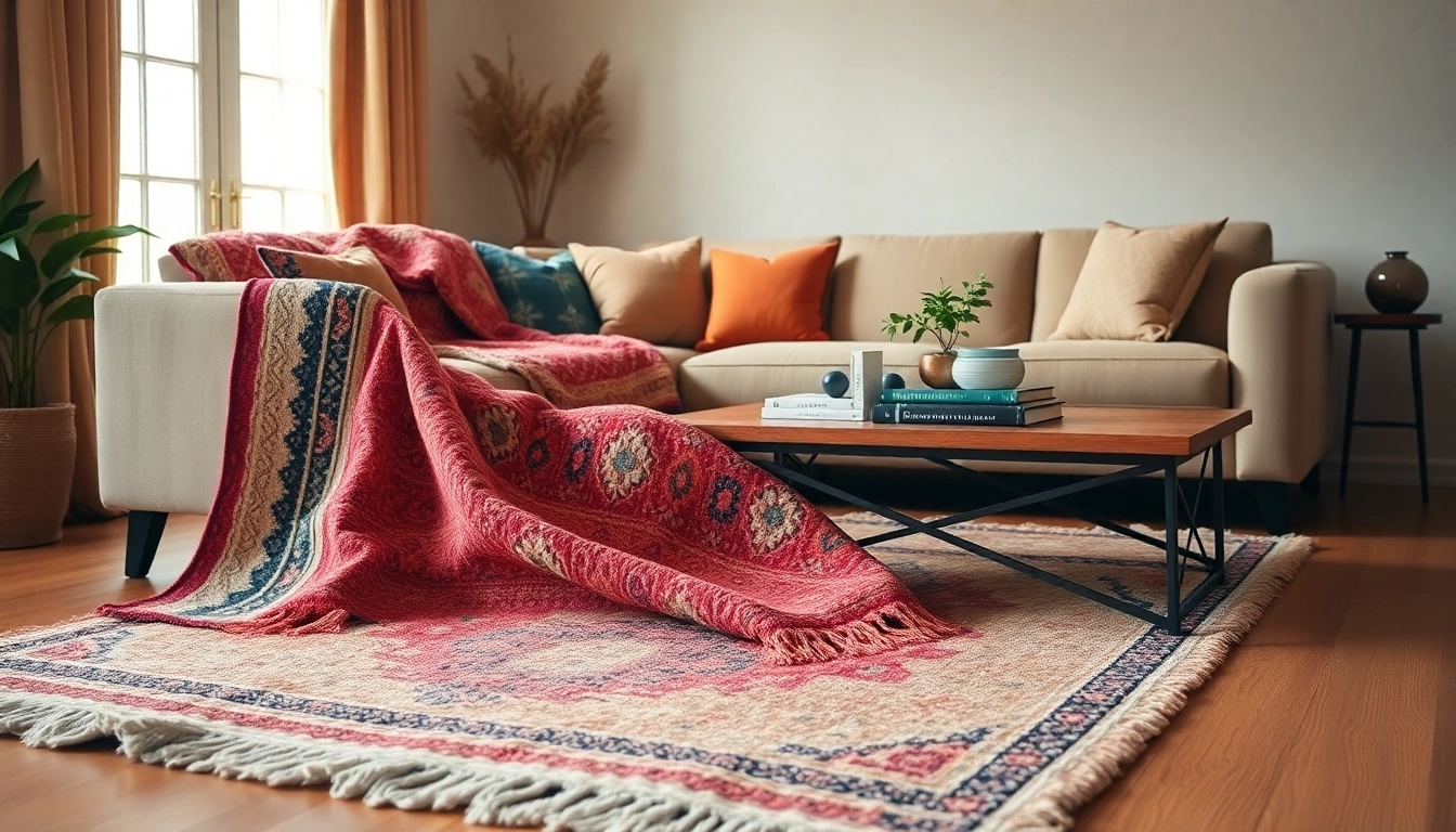 Beni Ourain rugs showcased beautifully in a cozy, stylish living room setting.